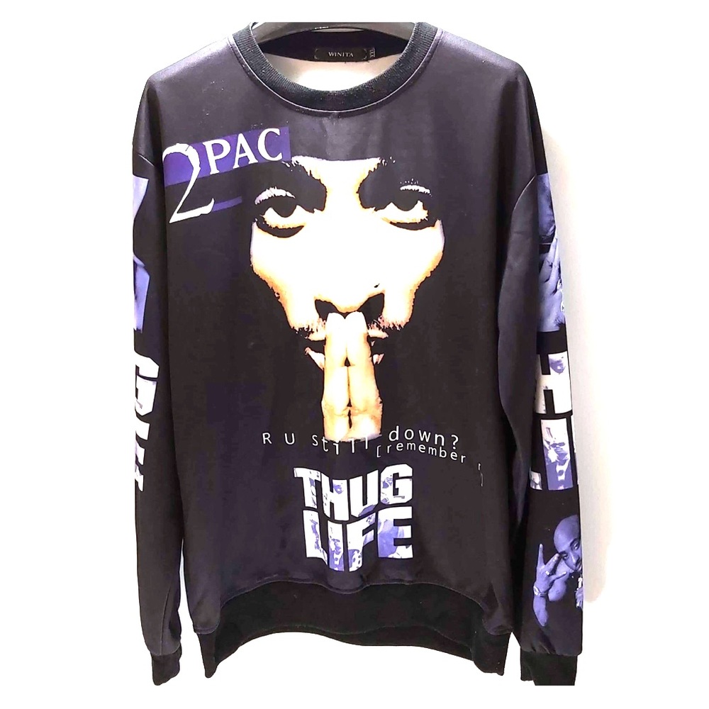 3/$45 Winita “Thug Life” 2Pac sweatshirt.